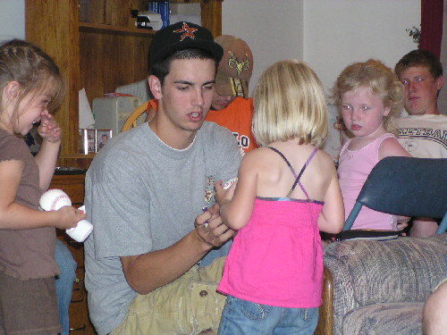 Tanner and his young female fans.